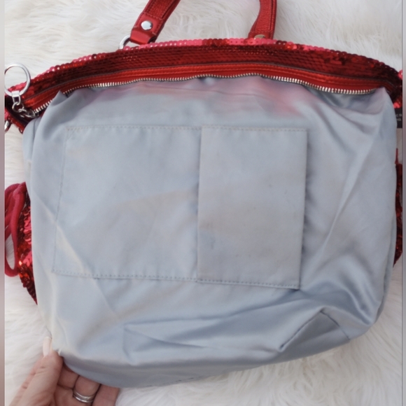Coach Red Sequin Poppy Spotlight Tote Shoulder Bag - Picture 16 of 16